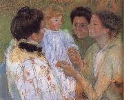 Mary Cassatt Women complimenting the child USA oil painting artist